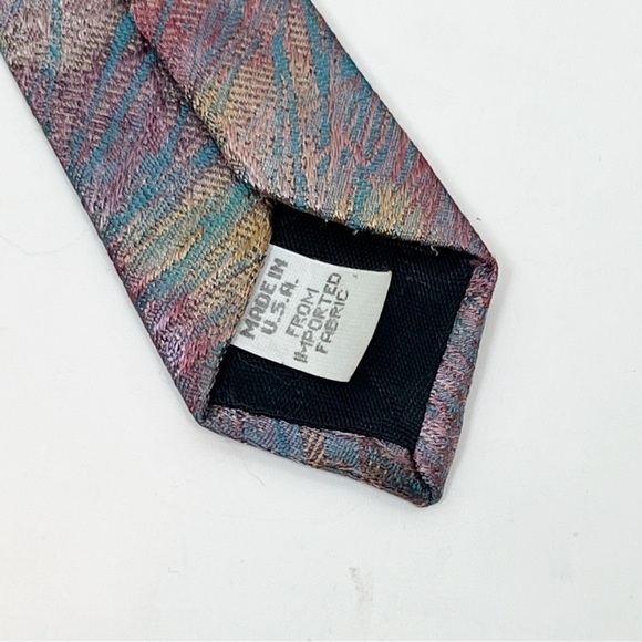 Vintage Oscar de la Renta Studio Men’s Watercolor Necktie Tie Pastel Abstract - Picture 5 of 11